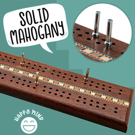 Jaques of London Cribbage Board | Luxury Mahogany Cribbage Board with Pegs | Traditional Games | Since 1795
