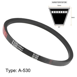 TA-VIGOR A530 V-Belt 530mm Inner Girth 13mm Width 8mm Thickness Rubber Drive Belt, Power Transmission V-Belt Replacement for Lawn Mowers, Drill Press, Tractors, Bandsaws