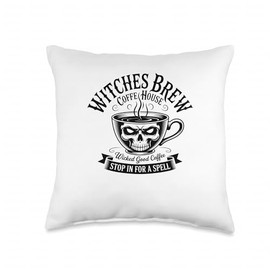 Witches Brew Coffeehouse Stop in for A Spell Throw Pillow