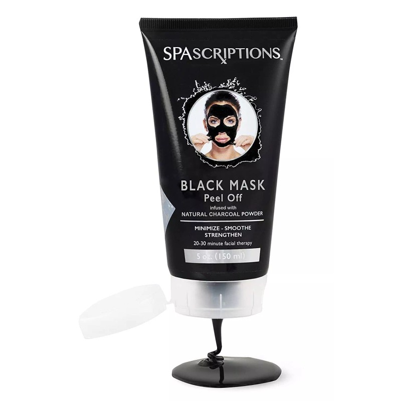 SPASCRIPTIONS BLACK MASK PEELOFF CHARCOAL POWDER MINIMIZE SMOOTHE STRENGTHEN 5oz
