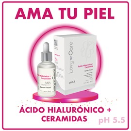 Lovy Care Pack Serum Facial Acido Hialuronico+ Ceramidas+Crema Facial Vitamina C+ acido Hialuronico reafirmante Piel Radiante pH 5.5 Antiarrugas Antifatiga