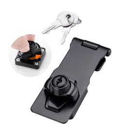 Flip Latch 3-mm Thickened Heavy Duty Hasp Safety Door Lock Gate Latches for Double Door Window Barn Closet Drawer Cabinet Garage,Stainless Steel Brushed Nickel (4 INCH-1 PCS)