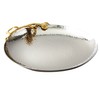 Elegance Golden Vine Hammered Round Tray, 10.75-Inch, Silver/Gold