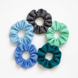 Hair Scrunchies Women Silk Satin Elastic Ties Colorful 5 Pcs Assorted Color