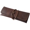 GERMANUS Pencil Case Strap, Leather, Made in the EU, dark