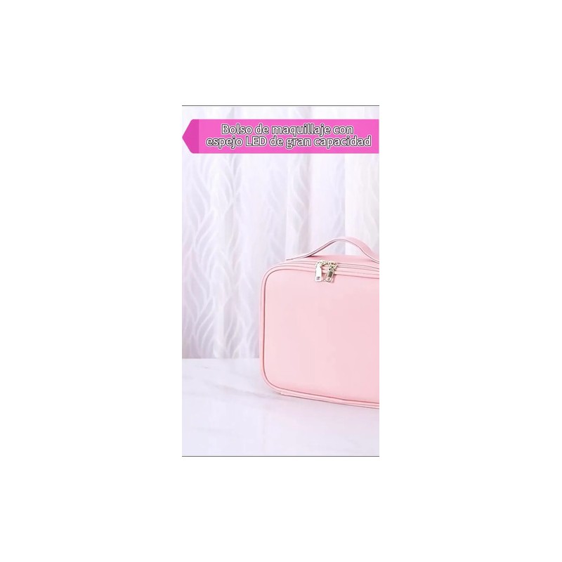 Maletin Estuche De Maquillaje Con Espejo Y Luz Led 3