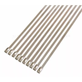 Unbranded 5 PACK STAINLESS STEEL CABLE TIES STRAP EXHAUST WRAP 8"
