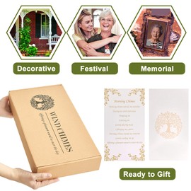 Wind Chimes for Outside Engraved Tree of Life 36 Large Deep Tone Wind Chime, Memorial Sympathy Gift Wind Chimes for Loved One Or Home Garden Patio Backyard Hanging Decor, Gold.