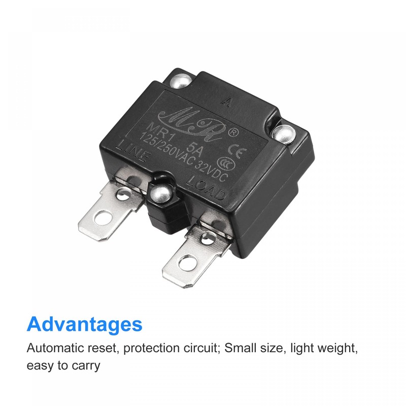 sourcing map Circuit Overload Protector 5A AC125/250V DC32V Automatic Reset