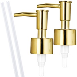 2Pack Gold Soap Dispenser Pump Replacement Top Dispenser Pumps Refill Dispenser Metal Hand Soap Dispenser Stainless Steel Soap Pump Replacement for Lotion Regular Glass Mouth Bottles