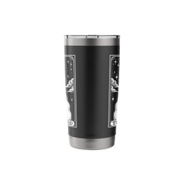 Tarot Card Vintage Crescent Moon Samoyed Dog Mom Stainless Steel Insulated Tumbler