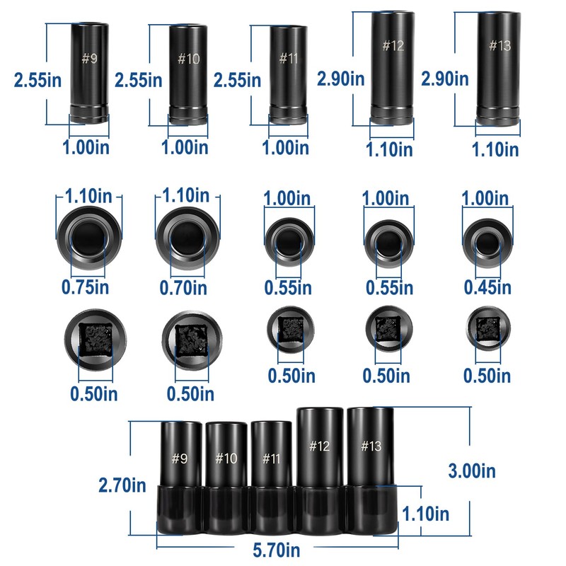71670 Large Tap Socket Set, Fit 5/8", 11/16", 3/4", 7/8"