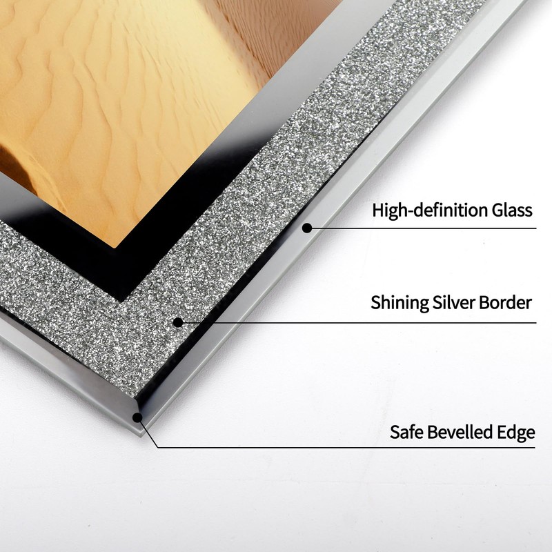 HORLIMER 12 Pack 4x6 Picture Frame, Sparkle Glass Photo Frames