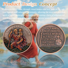 St. Christopher Guardian Challenge Coin - The Guardian Coin for Safe Travels - A Faithful Gift for Safe Car Journeys - Christian Challenge Coin with Traveler's Prayer
