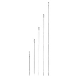 HARFINGTON 5pcs 4/6/8/10/12 Inch Upholstery Needles Large Eye Stitching Needles Stainless Steel Straight Hand Sewing Needles for Home Leather Tapestry Embroidery Tufting Webbing Carpet