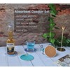 Absorbent Drink Coasters Set of 6, Blue Ceramic Coasters Cork