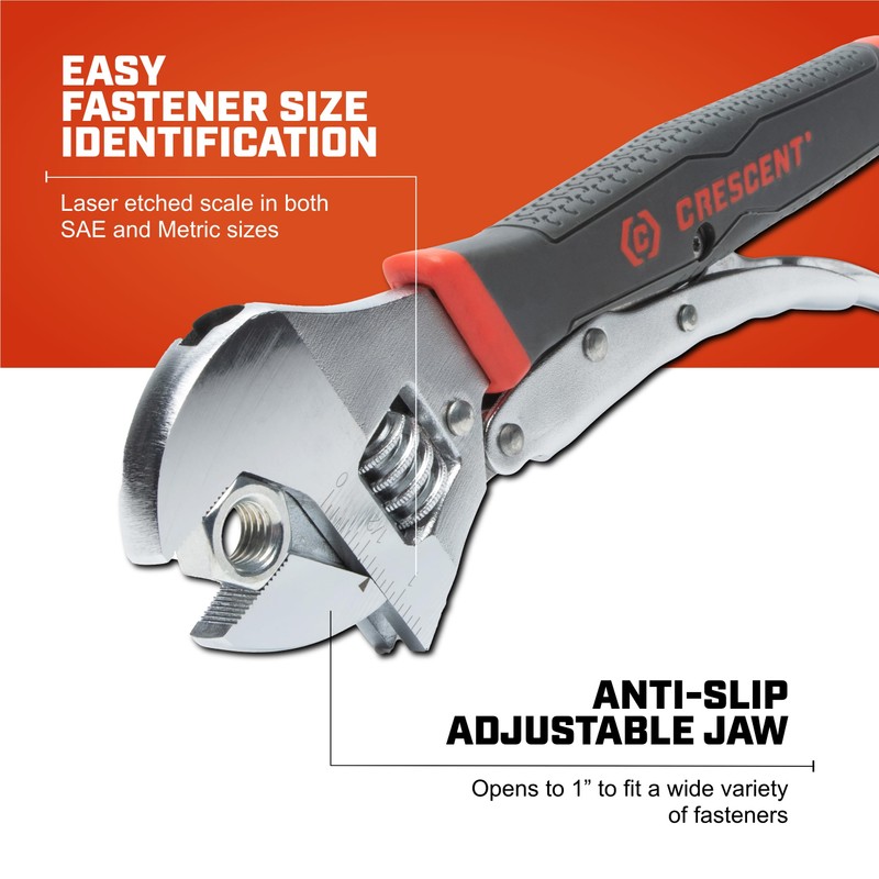 Crescent 10" Locking Adjustable Dual Material Wrench - ACL10VS