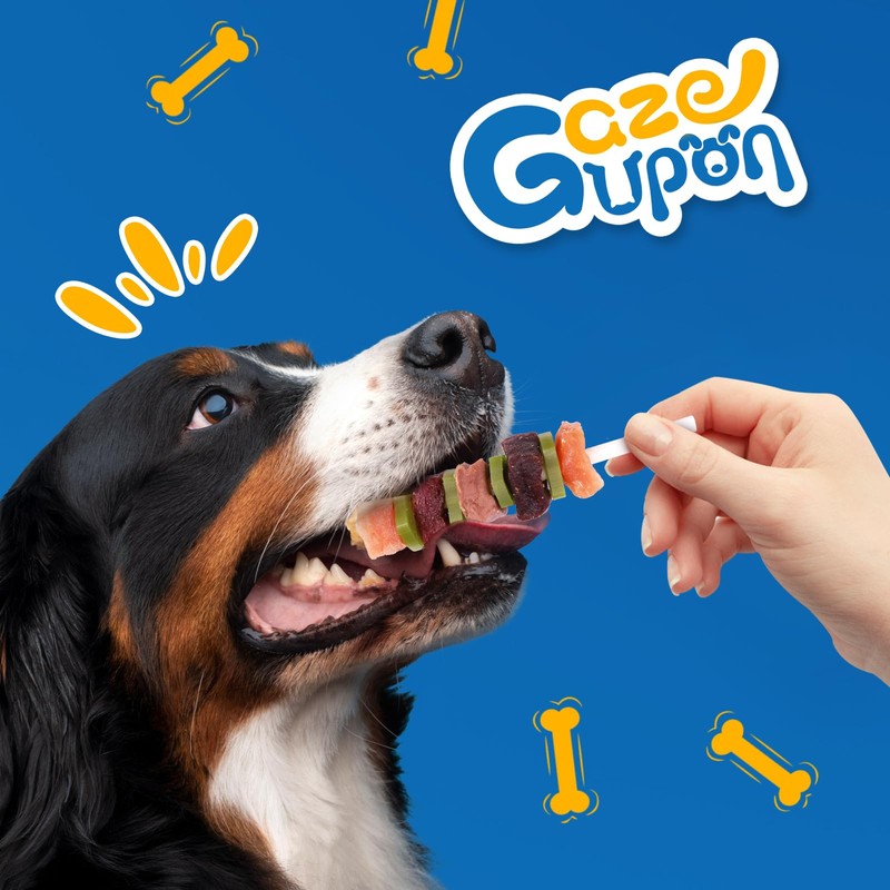gazeupon Dog Treats, Multi-Flavored Kabobs Treats, High Protein Dog Chews,