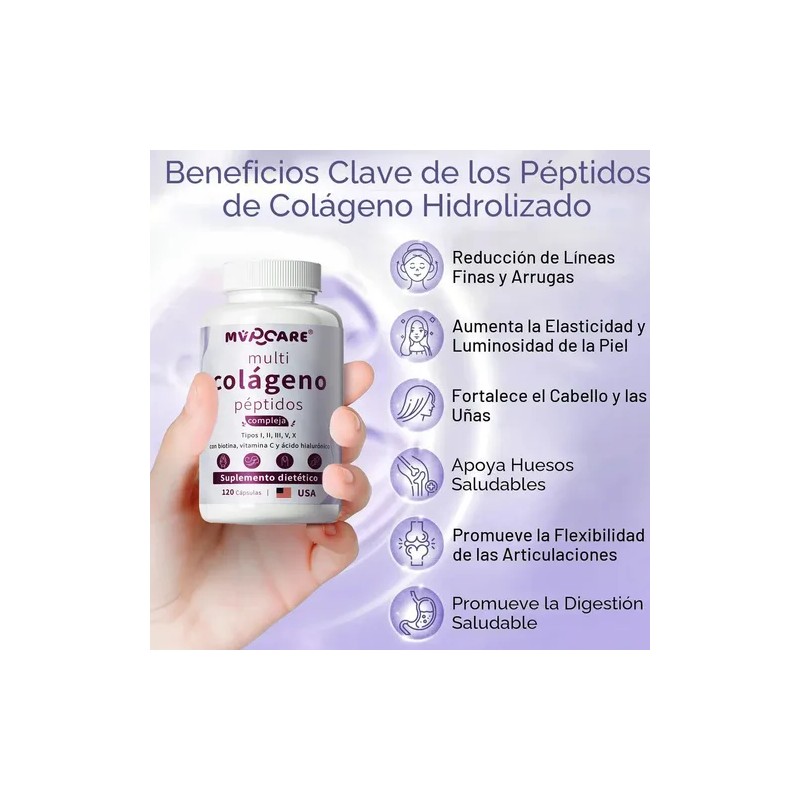 Colageno Hidrolizado Acido Hialuronico 120 Cápsulas Sabor