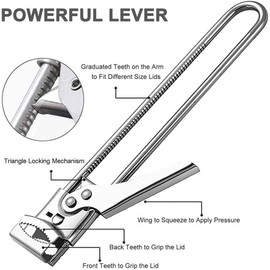 zengxiaoyun® Master Jar & Bottle Opener, Adjustable Multifunctional Stainless Steel Can Opener Jar Lid Gripper, Manual,Kitchen Accessories