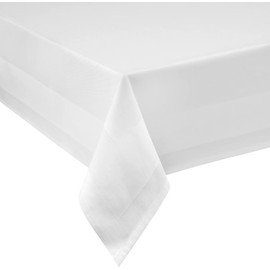 Damast Rectangular Tablecloth 80 x 80 cm 80 x 80 cm White Satin Edge 100% Cotton Table Linen Tablecloths