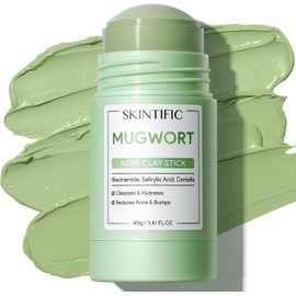 Skintific Mascarilla Facial en Barra de Mugwort para Limpieza Profunda, Stick de Arcilla Purificante con Mugwort para Puntos Negros, Skin Care Coreano para Control de Grasa y Piel Sensible, 40G