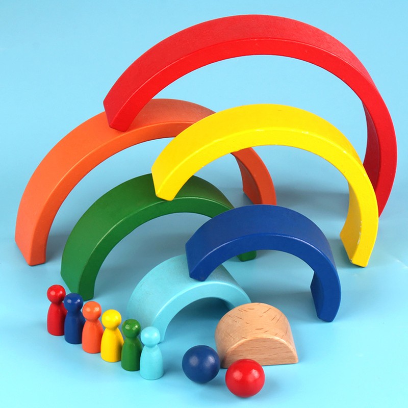 Colorful Building Blocks Educational Interesting Preschool Wooden Stacking Blocks for
