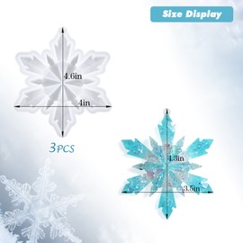 Christmas Resin Molds, Snowflake Resin Mold, 3Pcs Big Snowflake Silicone Molds for Resin, Christmas Ornament Resin Molds DIY Xmas Decoration Gift