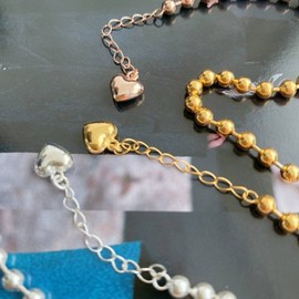 925 silver 18k silver bracelet chubby heart ball bracelet silver / 925실버 18k 은팔찌 통통하트 볼 팔찌 실버(Silver)