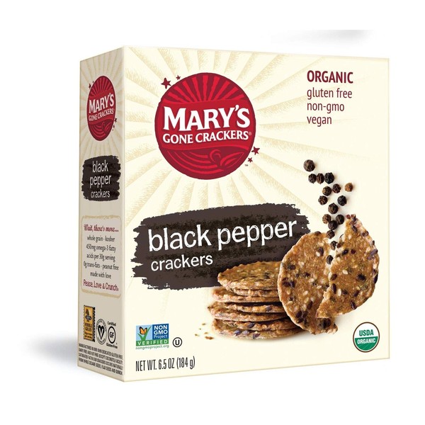 Mary's Gone Crackers, Black Pepper, 6.5 Ounce (Pack of 12)
