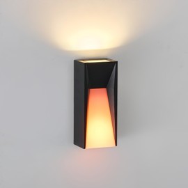 Modern Black LED Dynamic-Flame Effect Wall Lights,12W,3000K,Waterproof