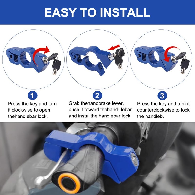 Robust Motorcycle Lock, Aluminium Alloy Brake Disc Lock Motorcycle Adjustable