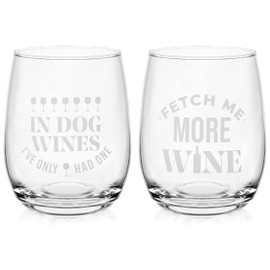 Sand Everywhere - 2 Pack Cute Wine Glasses - Perfect Dog Lover Gift