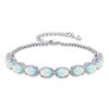 JERWLI Natural Opal Bracelet for Women Sterling Silver White Opal