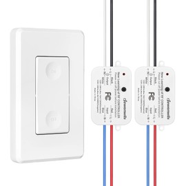 DEWENWILS Wireless Light Switch and Receiver Kit, No in-Wall Wiring Required,Remote Control Wall Switch Lighting Fixture for Ceiling Lights, Fans, Lamps,100 Ft RF Range, Programmable