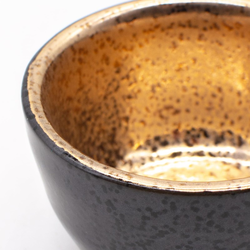 Mino Ware 464-0007 Black Glazed Cup Guinomi Ochoko Diameter 2.0