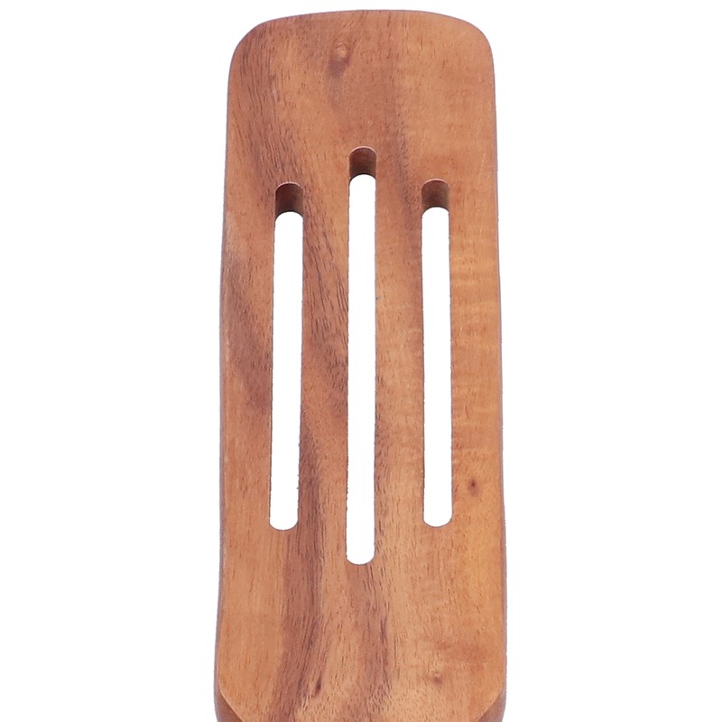 2pcs Slotted Turner Spatula Simple Wooden Spatula with Long Handlefor