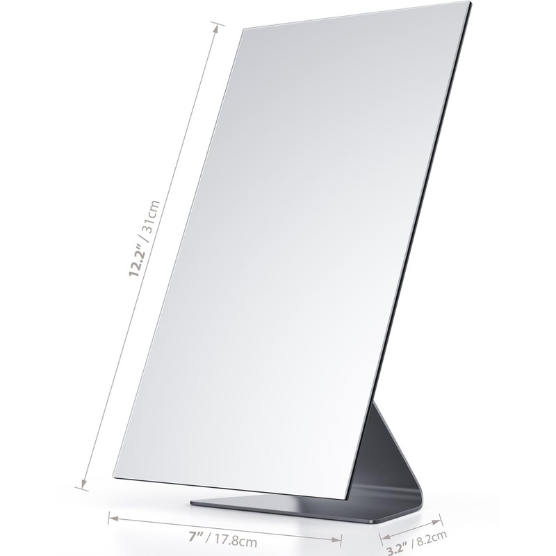 NEZZOE Rectangular Makeup Mirror, 12 Inch Metal Desk Mirror, Table