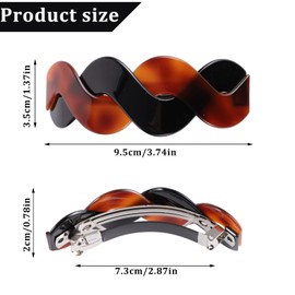 3 Pieces hair clips women, Large Acrylic Snap Barrettes Hair Accessories Retro Hair Barrettes for Women Girls Thick Hair