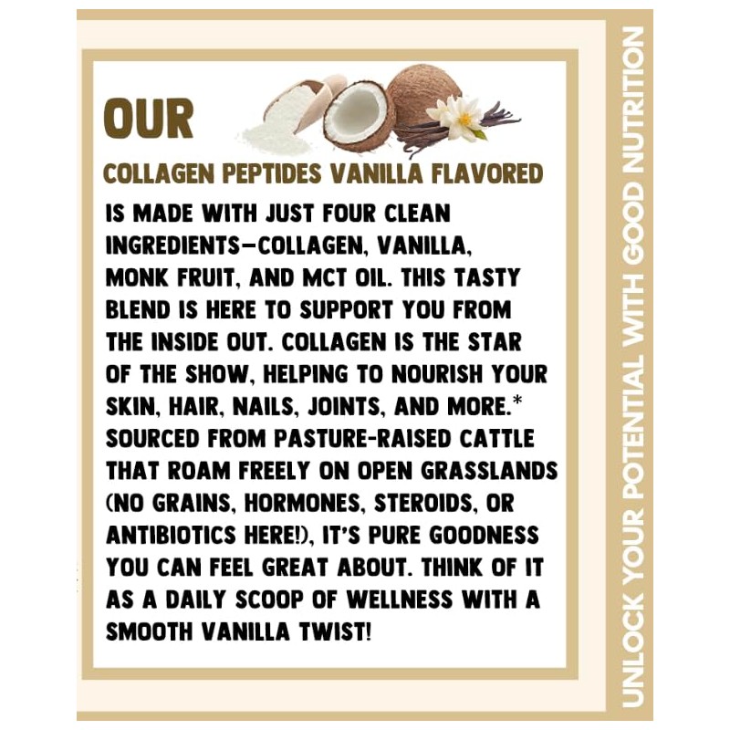 Cherie Sweet Heart Collagen Peptides Powder Vanilla - 12 Servings,