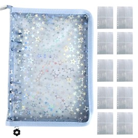 Machi no Wave Sticker Notebook, A5 Sticker Notebook, Color File, Girls, Loose Paper, Refillable, Peel and Stick Schedule Notepad, Card Storage, Correct Book, Diary, 10 Pages, Transparent Sleeve