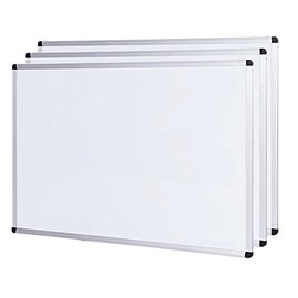 VIZ-PRO Magnetic Dry Erase Board, 48 X 24 Inches, 3 Pack, Silver Aluminium Frame