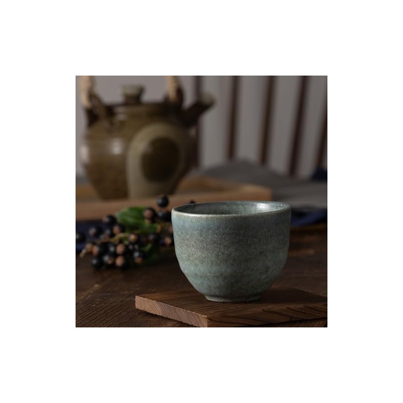 Marui Pottery MR-3-4482 Shigaraki Ware Hechimon Tea Cup, Capacity: Approx.