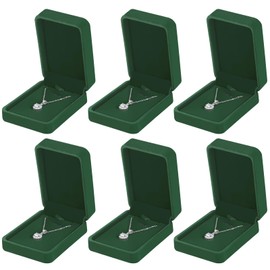 KUKUVR 6 Pieces Classic Velvet Necklace Pendant Box for Jewelry Gift, Small Jewellry Storage Display Case for Wedding Engagement Birthday Anniversary