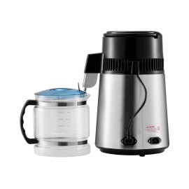 R&D Hardware Water Distiller, 4L 1.05 Gallon Pure Water Purifier Filter For Home Countertop, - Silver