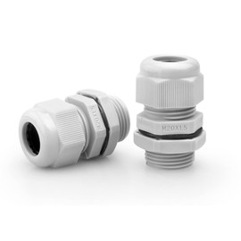 Pack of 50 Cable Glands, Cable Grommet, IP68 Waterproof, Fire Prevention, Cable Connector with Locknut, Apply to Cable Feed-Through (White)