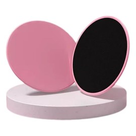 Dual-Sided Core Exercise Sliders - Gym Gliding Discs for Training, Stability, Legs, Full Body (Set of 2) | Sliding Pads for Hardwood, Carpet & More (Pink)