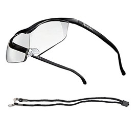 Hazuki Loupe Large 1.85x Clear Lens (9 Colors in Total) with Neck Hanging Strap (Black) Birthday Gift
