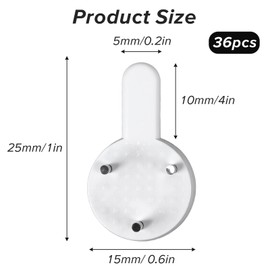36Pcs Plastic Non-Trace Wall Picture Hooks Concrete Wall Hooks Invisible Hard Walls Hook Frame Hangers for Hanging Picture Photo Frame 1*0.6 inch (White)