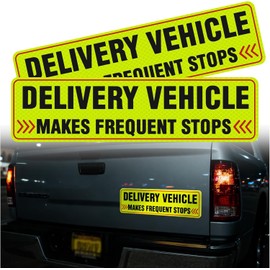 2PCS Reflective Delivery Driver Magnet for Car,Eye-catching Frequent Stops Car Magnet as Delivery Driver Accessories,Waterproof Deliveries Magnetic Cars Sign Cars Accessories (2PCS)